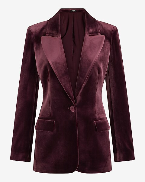 Velvet One Button Blazer | Express
