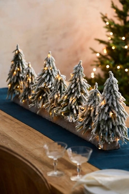 Illuminated Snowy Brush Tree Centerpiece | Anthropologie (US)