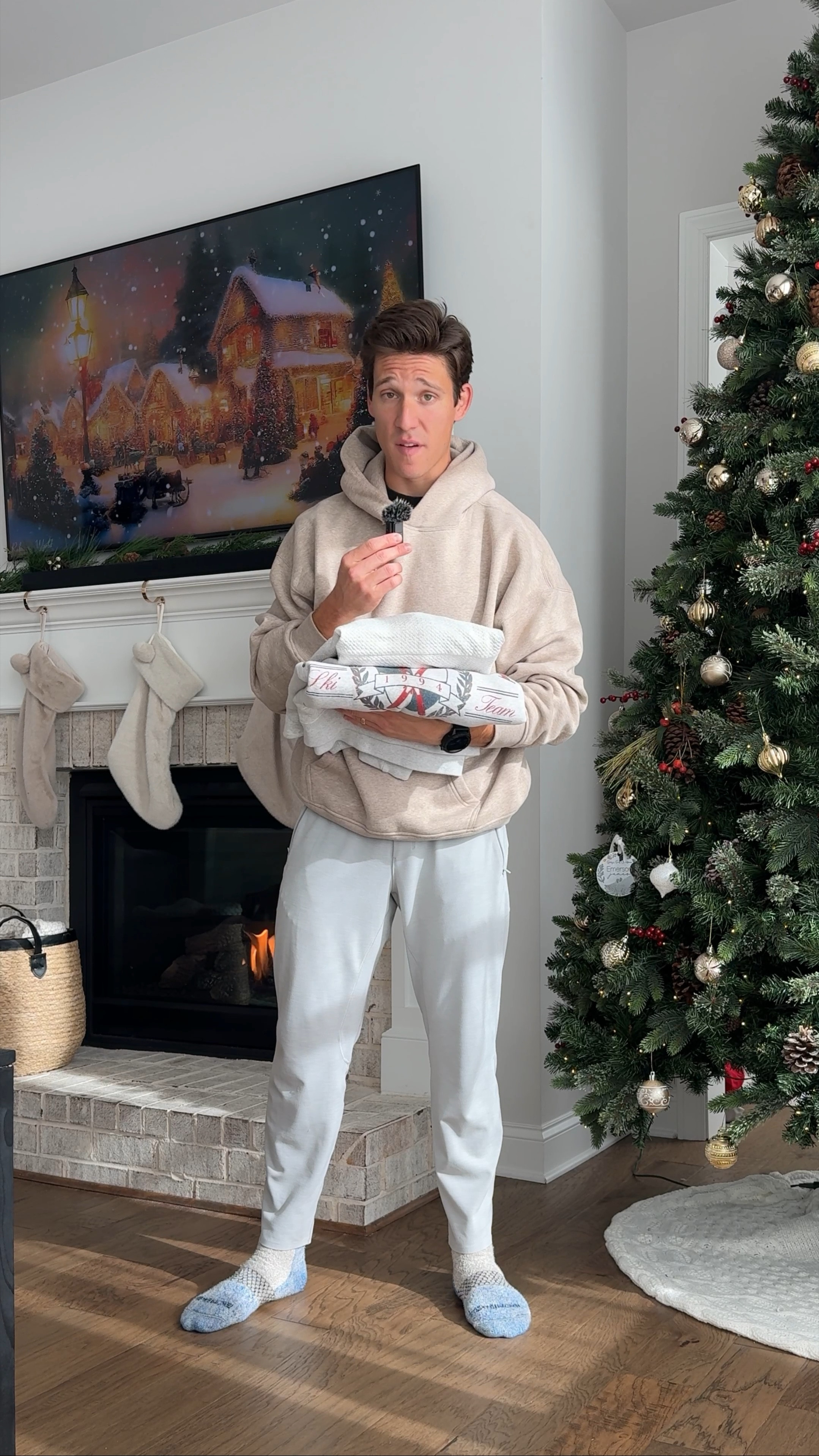 Top 5 comfy cozy clothes. 

I post a lot of videos with elevated looks / style tips, but these are the clothes I’m wearing at home 99% of the time. 

1. Bombas socks
2. lululemon balancer pants (balancer shorts are awesome too)
3. Abercrombie popover hoodie & graphic crew sweatshirt
4. Abercrombie essential tees
5. lululemon at ease hoodie

#LTKGiftGuide #LTKSeasonal #LTKmens