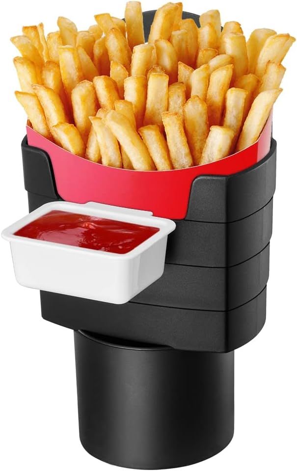 JSCARLIFE Universal Car French Fry Holder for Cup Holder, French Fry Holder, Multi-Purpose Bevera... | Amazon (US)