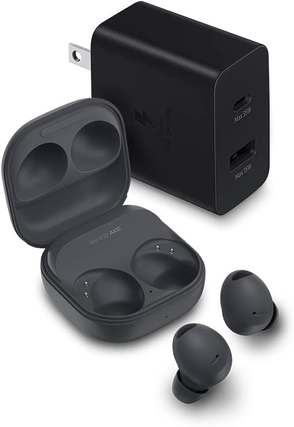 SAMSUNG Galaxy Buds 2 Pro + 35W Dual Port Wall Charger Bundle, True Wireless Bluetooth Earbuds w/... | Amazon (US)