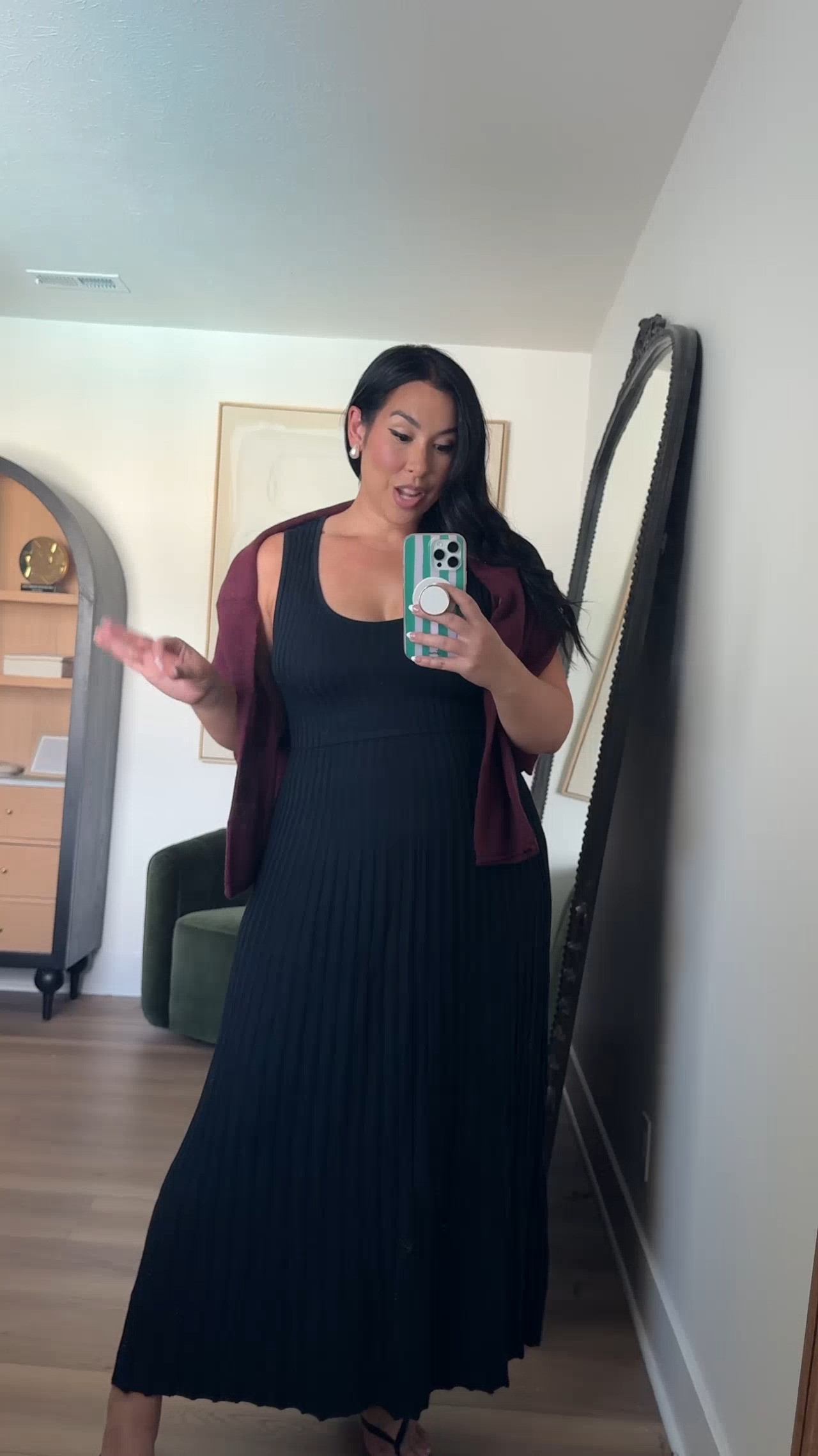 I am shocked by how much I love this dress! Wearing a large in the top, 33 long in the pants! midsize fashion, midsize style, abercrombie, abercrombie tailored pant 

 #LTKSeasonal #LTKMidsize