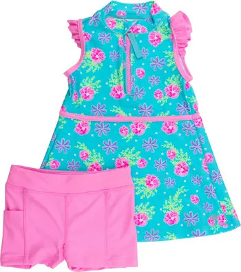 UPF50 Sleeveless Zip Ruffle Sleeve Active Dress | Nordstrom