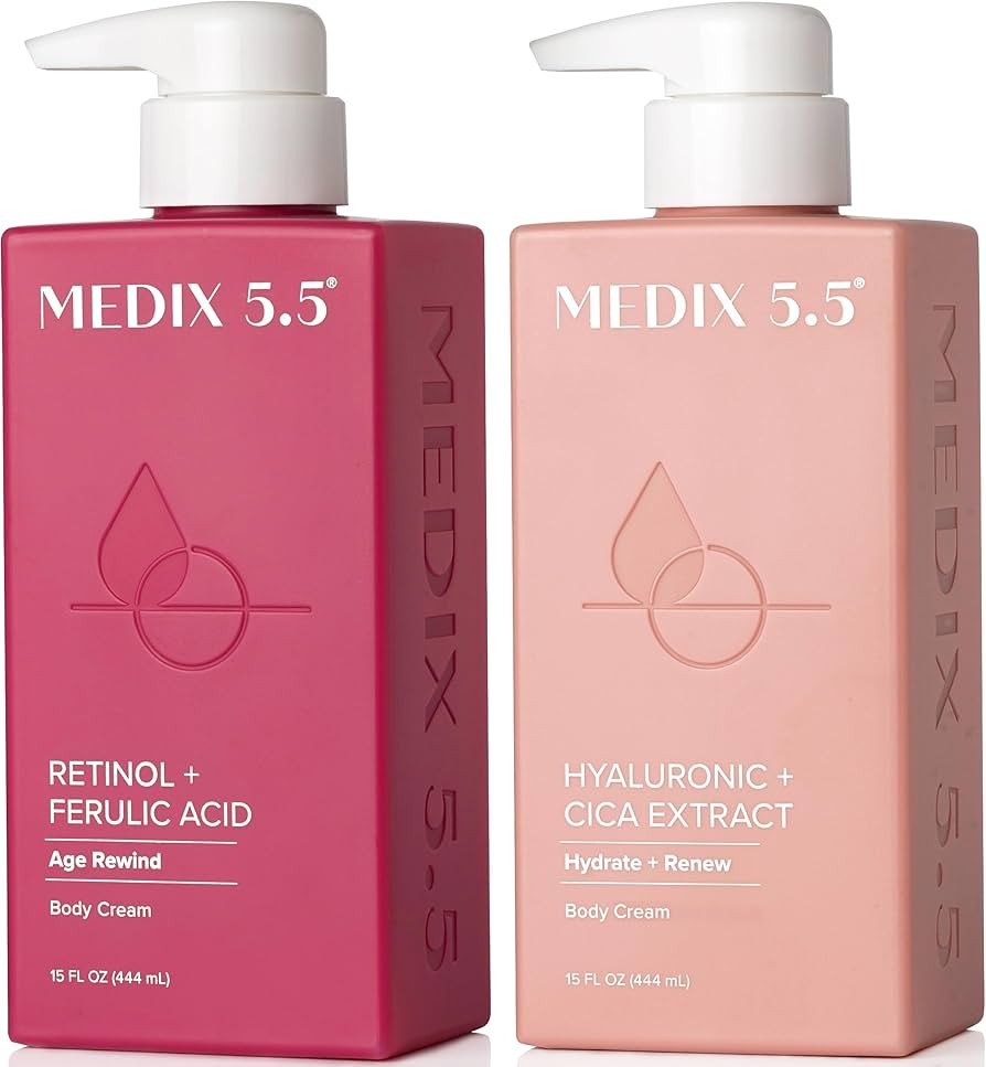 Medix 5.5 Retinol Body Lotion + Hyaluronic Acid Cream, Moisturizer Body & Face Lotion Set | Hydra... | Amazon (US)