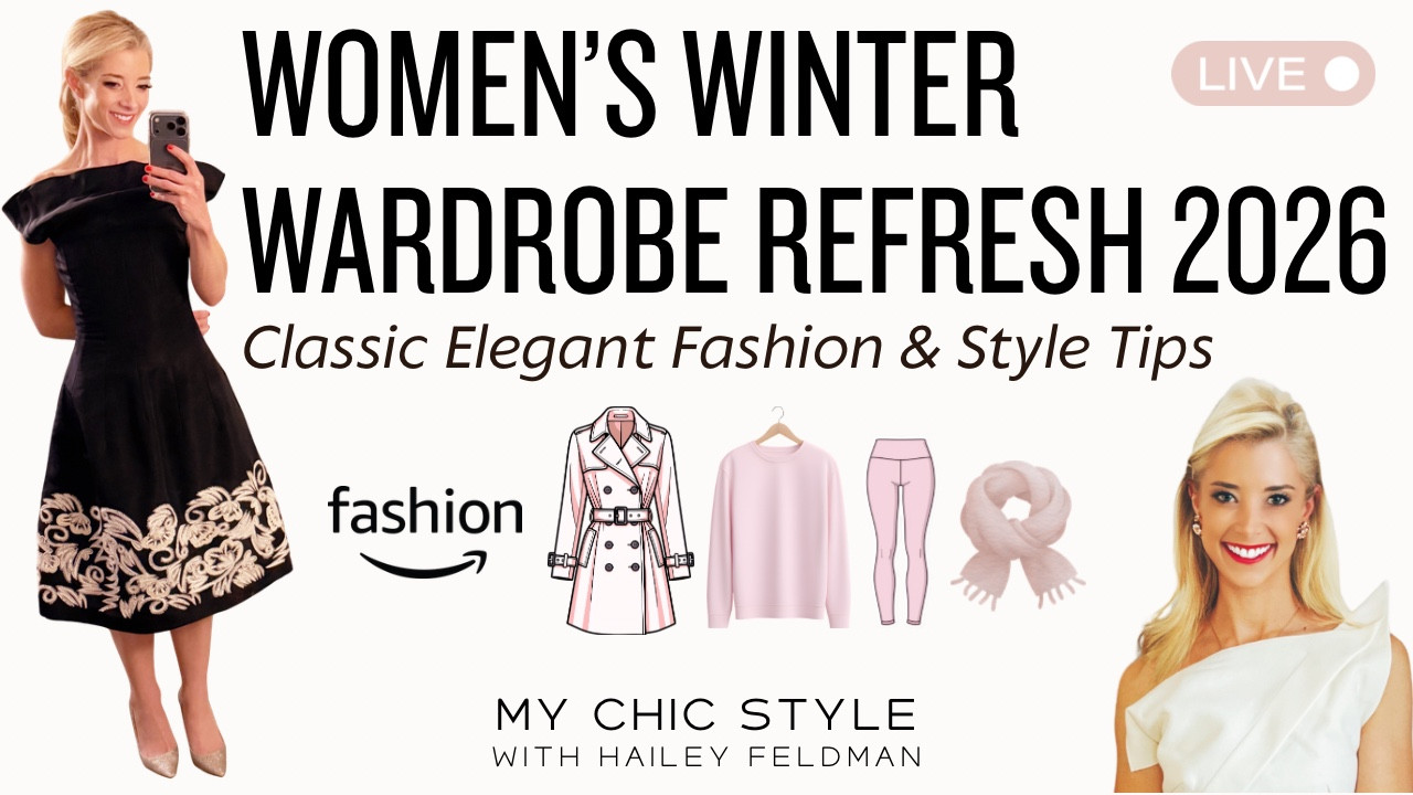 Women’s winter fashion and style shopping live! Join me on January 19 at 11 am est for an elegant Classic chic wardrobe refresh on My Chic Style Live. LTK grwm live and find LTK ootd Inspo for the new year. Budget friendly Amazon fashion picks for women’s style. Shop LTK petite finds too! 

#LTKootd #LTKgrwm #LTKPetite
