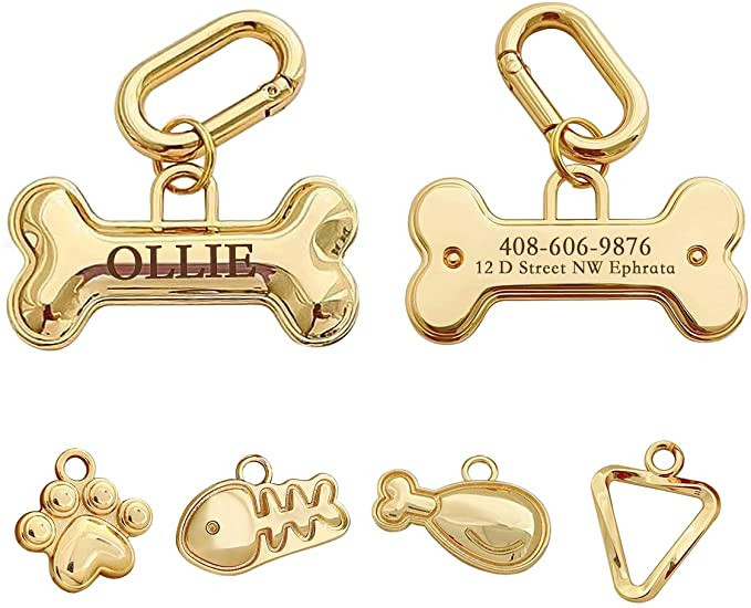 MEMOPAW Dogs ID Tags Stylish Personalized Double Sided Deep Engraved Cat & Dog Collar Charm Bone ... | Amazon (CA)