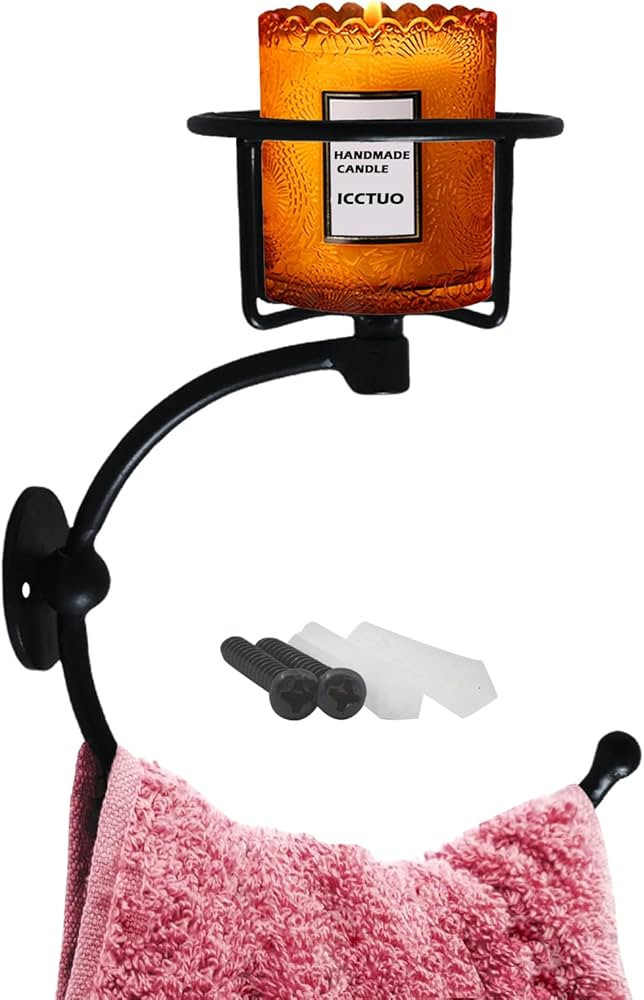 Hand Towel Holder, Matt Black Hand Towel Ring for Bathroom Wall Mounted, Heavy Duty Towel Hook wi... | Amazon (US)