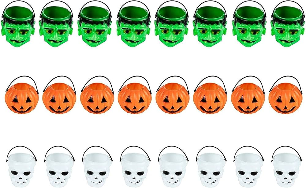 BLUE PANDA - Spooky Halloween Candy Buckets for Trick or Treating (24 Pack) | Amazon (US)