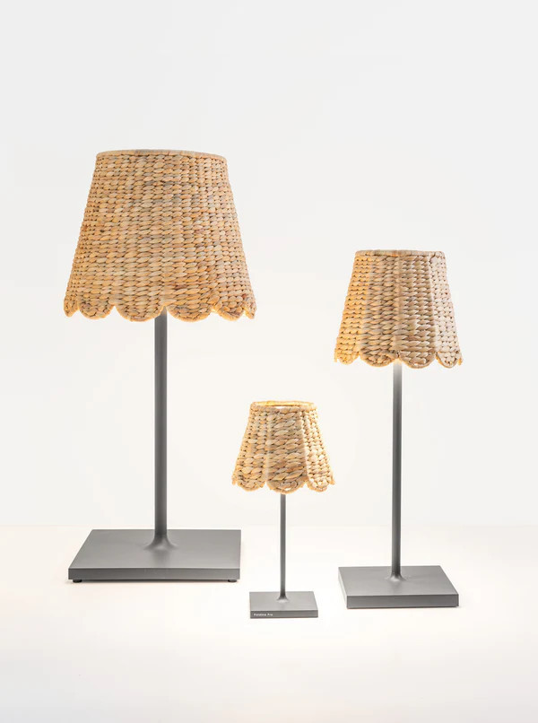 Scalloped Water Hyacinth Woven Lampshade | Zafferano