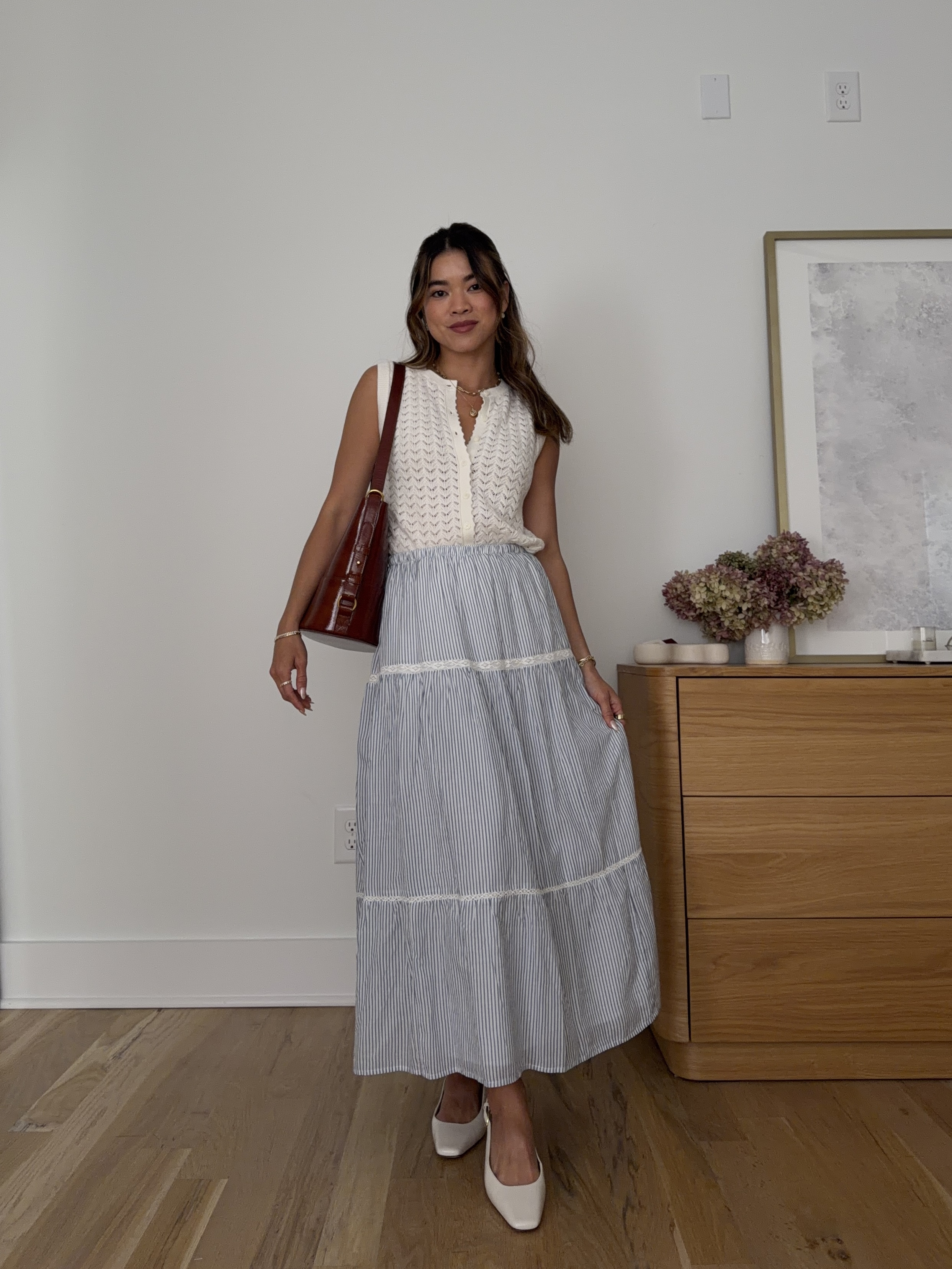 The best petite skirt from @abercrombie! I'm 5'2 and it hits perfectly at my ankle. 

Sizing info:
Aritzia Cotton Charm Wentworth Sweater Vest - XXS in light birch 
Abercrombie Boho Maxi Skirt - XXS in blue striped 

Petite style, petite fashion, mom outfit, mom style, petite skirt, petite outfit ideas, petite outfits, summer outfit, petite summer outfit, summer skirt, maxi skirt, cotton skirt, summer sweater, spring style, spring outfits, beach outfits, vacation outfits, abercrombie skirt, aritzia sweater  

 

#LTKPetite #LTKSeasonal #LTKootd
