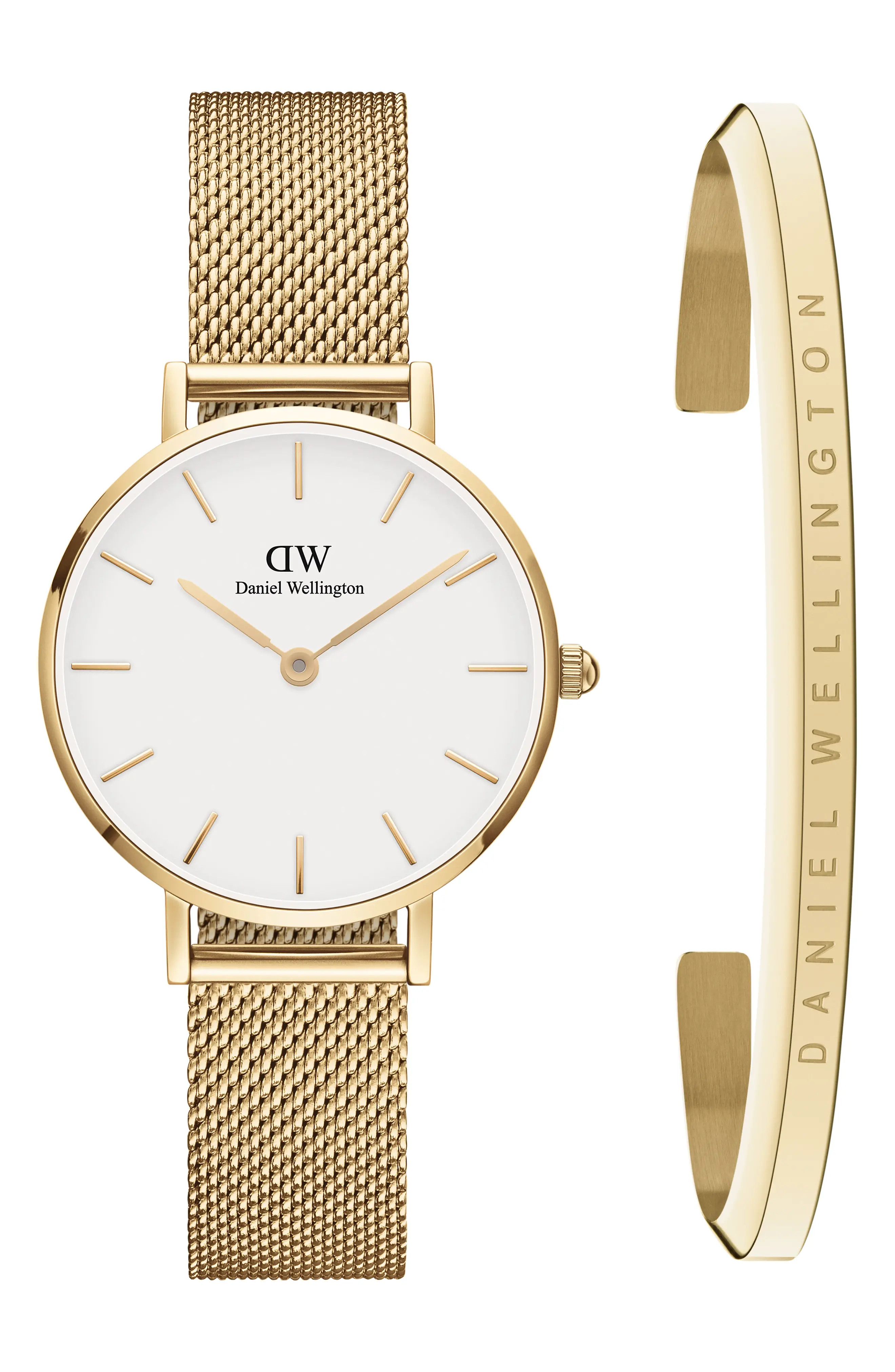 Daniel Wellington Petite Evergold Mesh Strap Watch, 28mm & Bracelet Set at Nordstrom | Nordstrom
