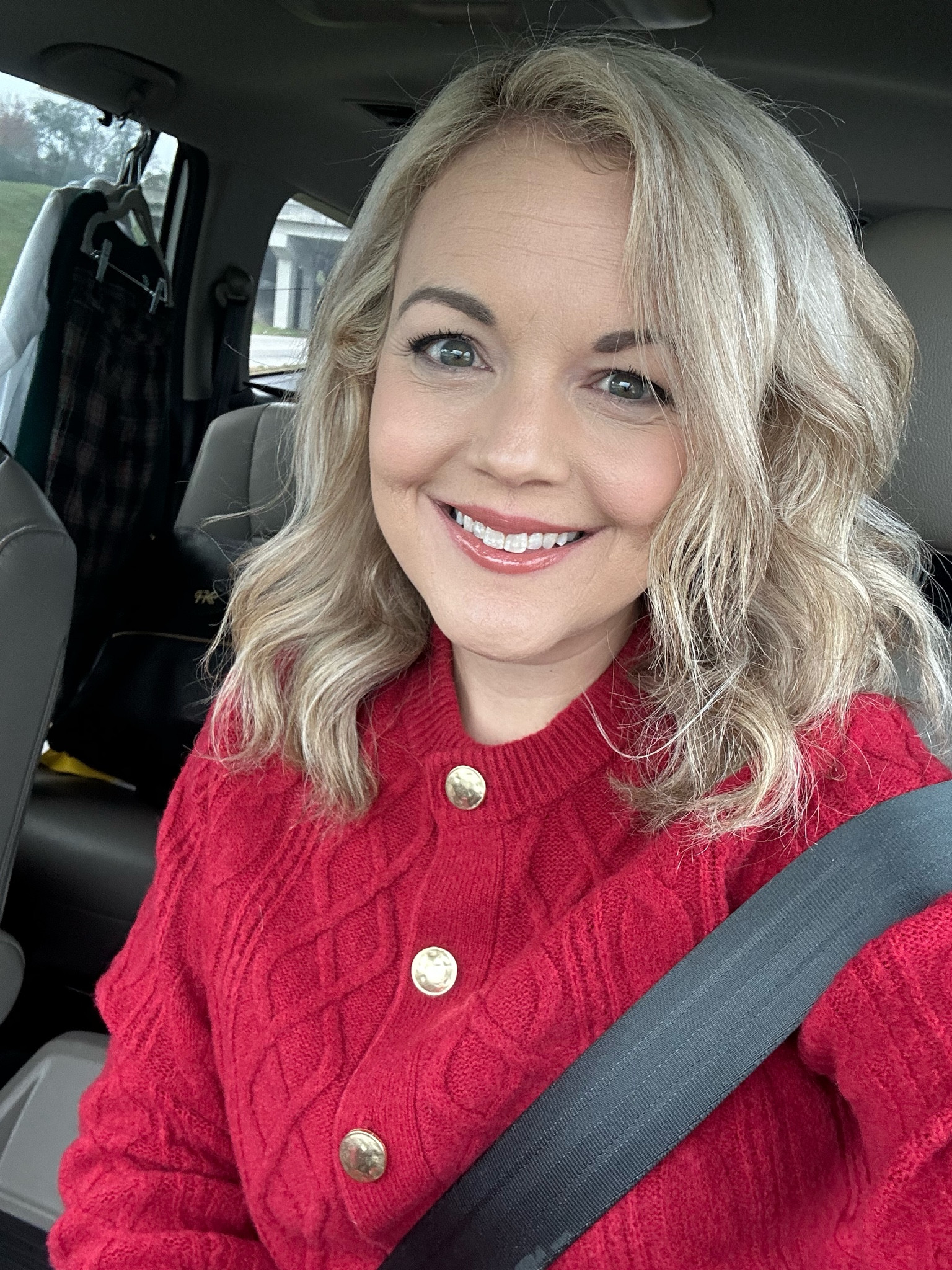 Christmas card photo inspo! My new favorite lipstick 💄 from Ulta, Charlotte Tilbury in shade Pillow Talk 💋. And wearing my new red sweater from Target ❤️ 

#LTKfindsunder50 #LTKSeasonal #LTKstyletip
