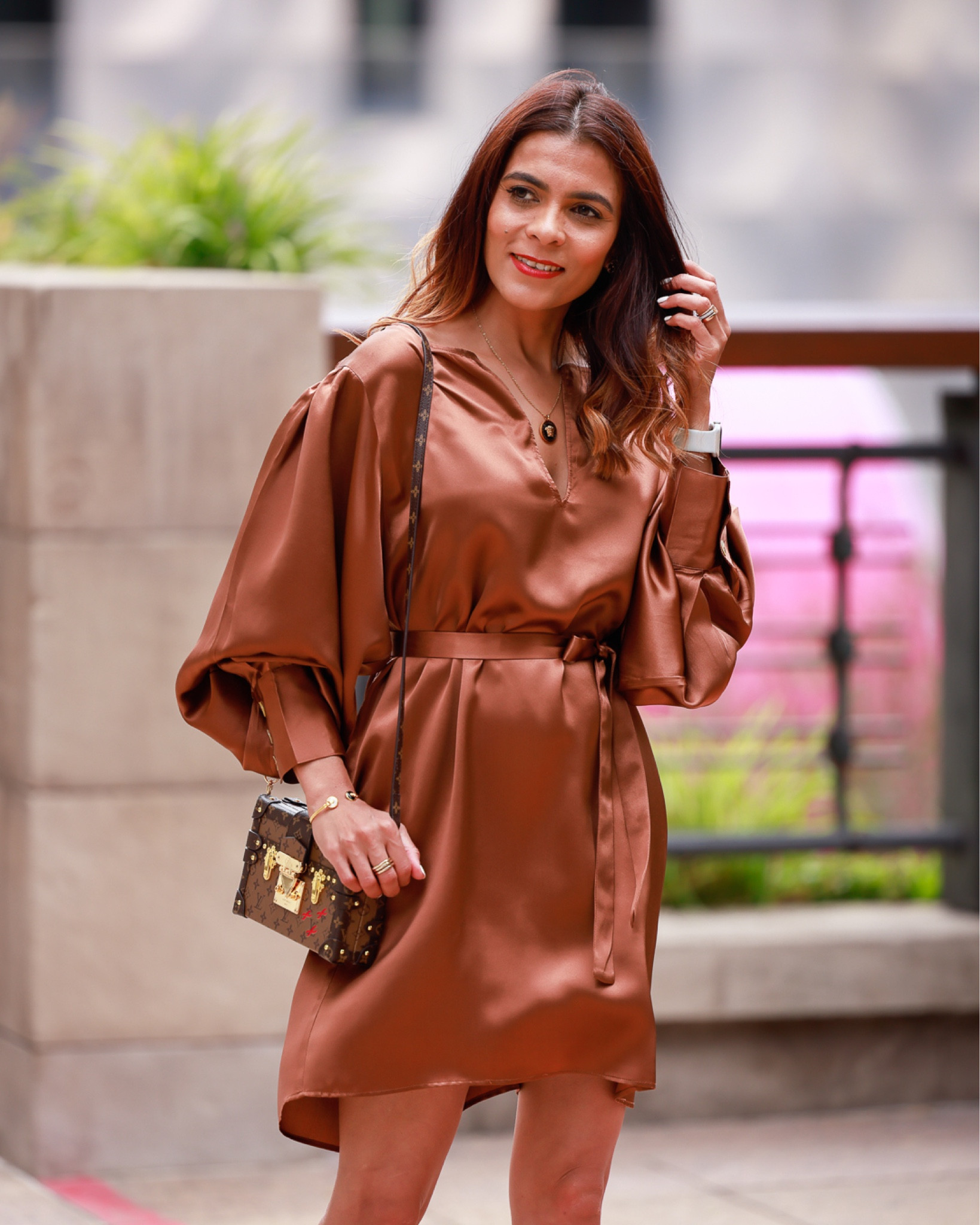 black bouffant dress