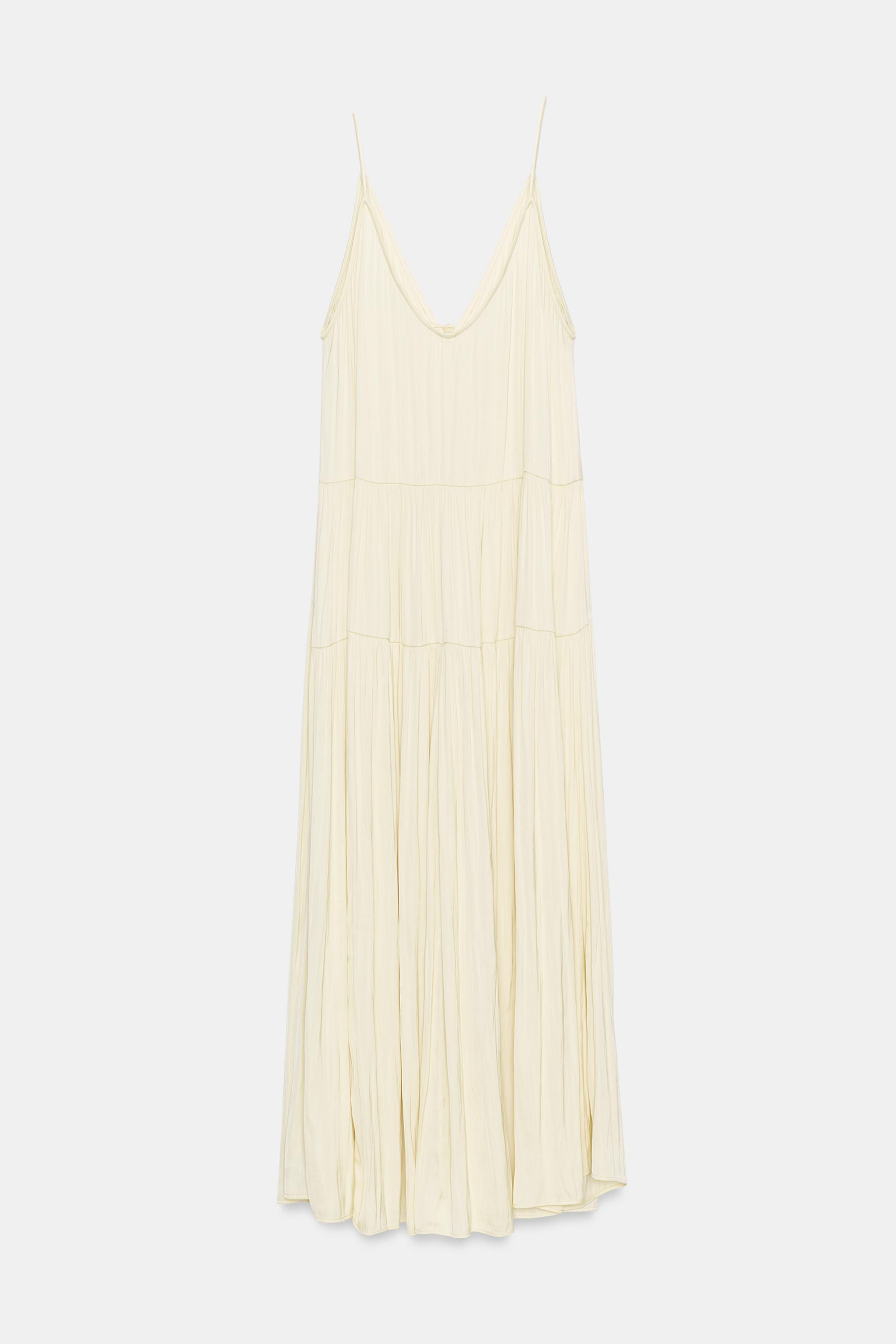 GATHERED SATIN EFFECT MAXI DRESS | Zara US