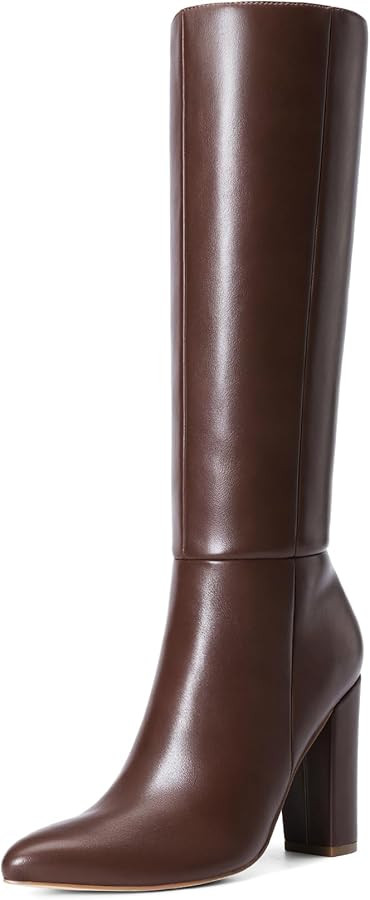 DREAM PAIRS Knee High Boots Women Chunky Heel Pointed Toe Tall Boots for Women Side Zipper Long B... | Amazon (US)