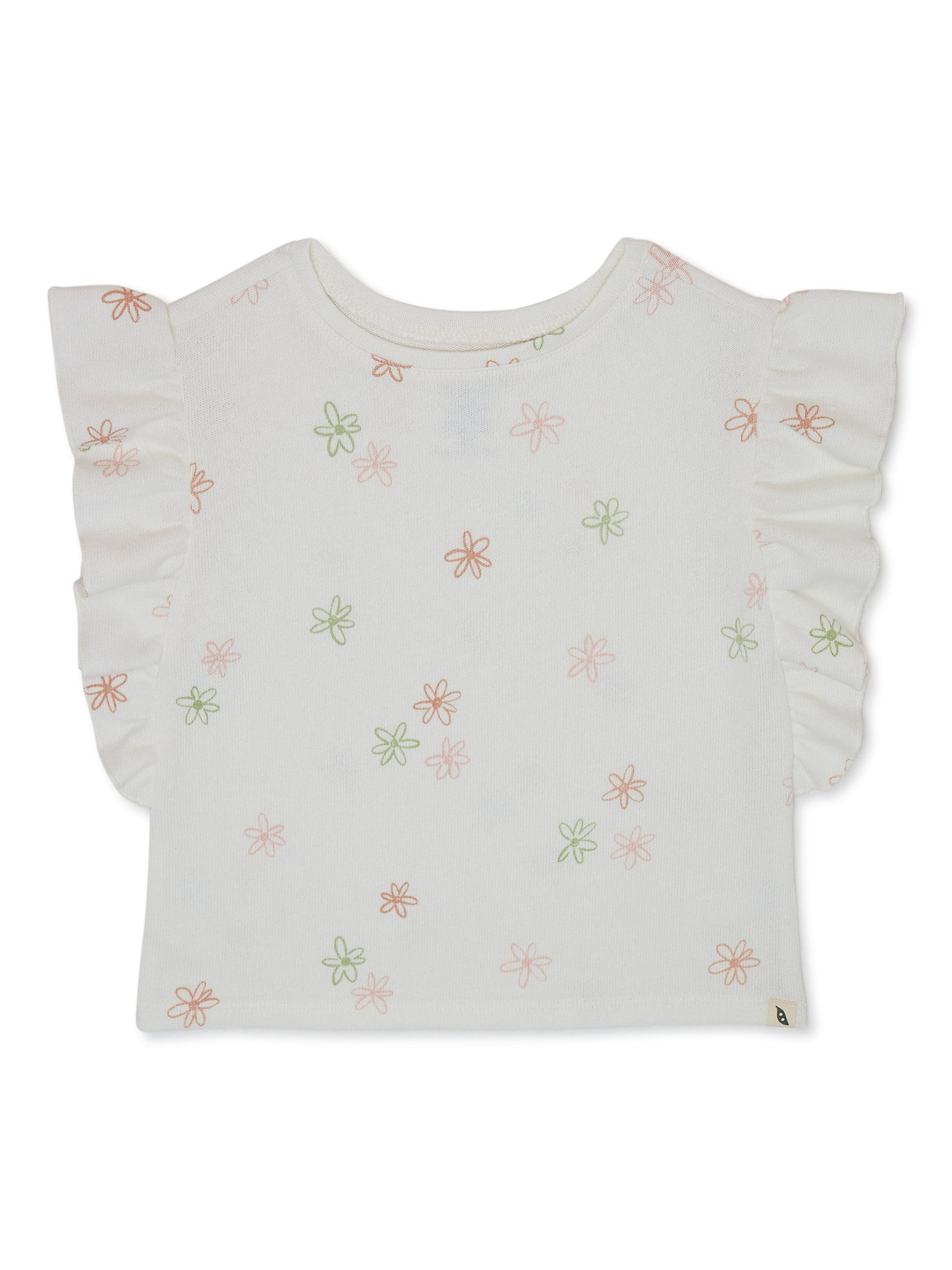 easy-peasy Toddler Girl Knit Ruffle T-Shirt, Sizes 18M-5T | Walmart (US)