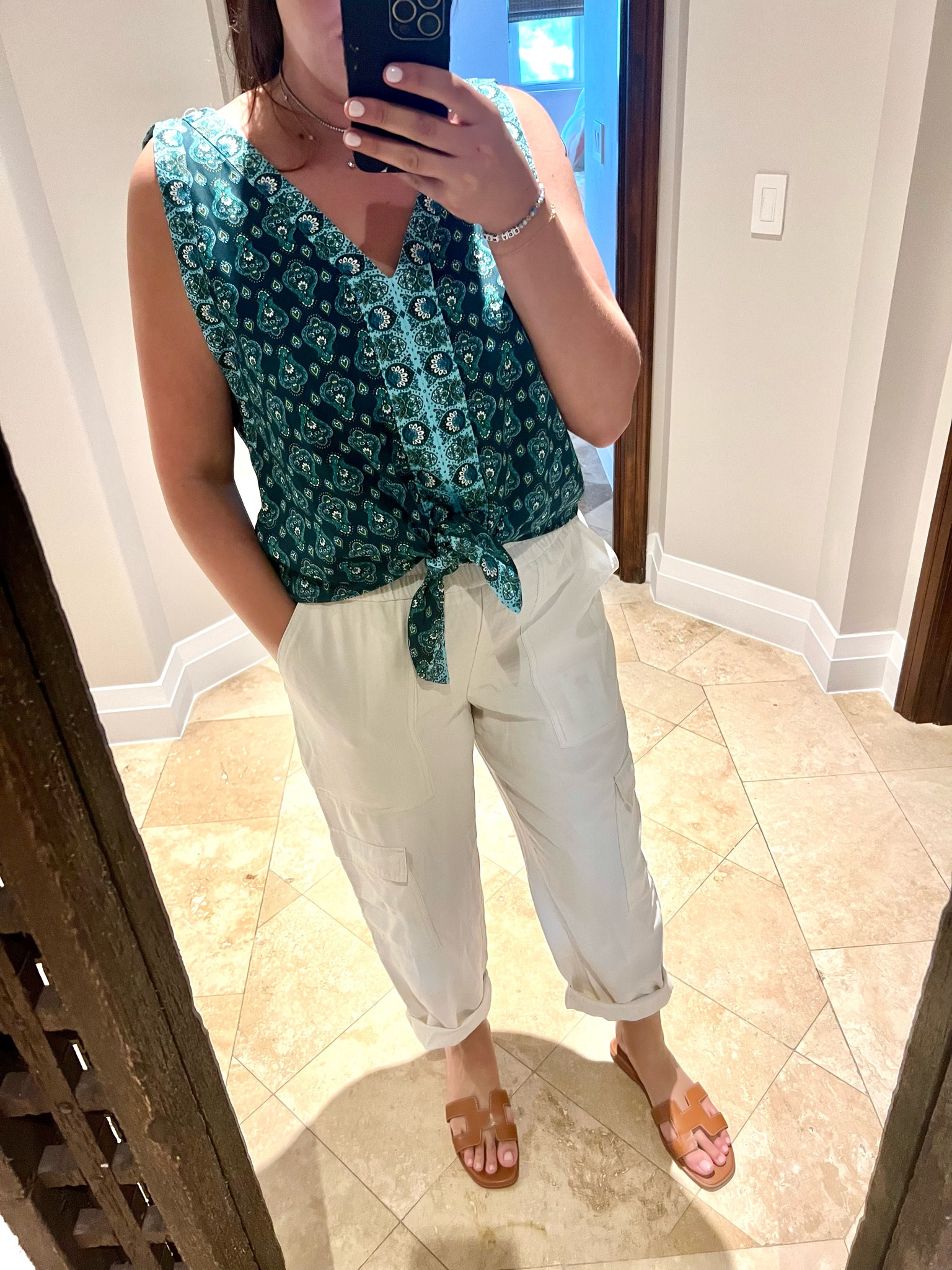 Vacation outfit summer spring cargo pants silk top loft target h sandals 

#LTKFindsUnder100 #LTKSummerSales #LTKSeasonal