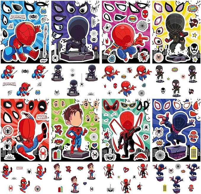 24Sheets Cartoon Spider Sticker for Teens,Make Your Own Mixed & Matched with 8 Designed Character... | Amazon (US)