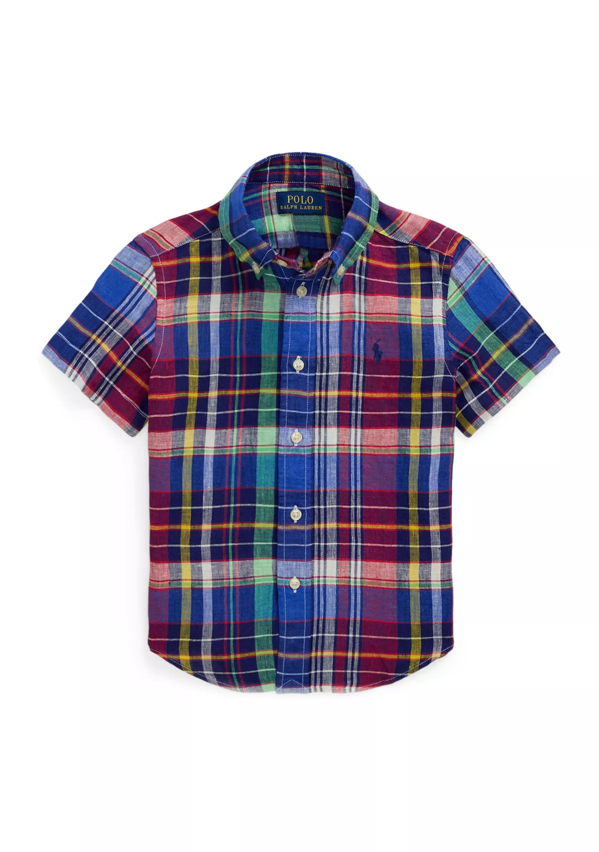 Ralph Lauren ChildrenswearBoys 2-7 Plaid Linen Short Sleeve Shirt | Belk
