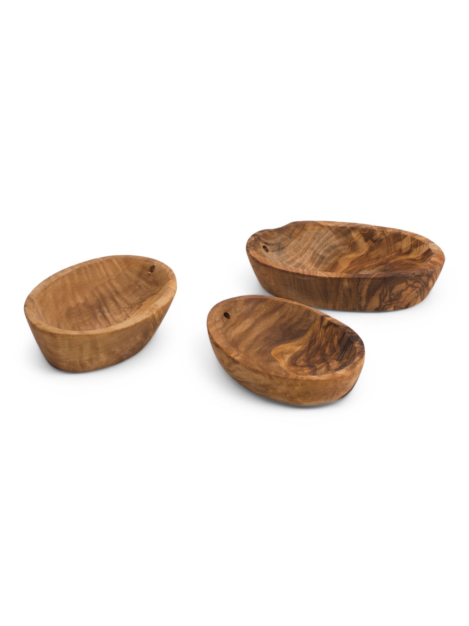 Made In Italy  Set Of 3 Oval Olive Wood Bowls | TJ Maxx