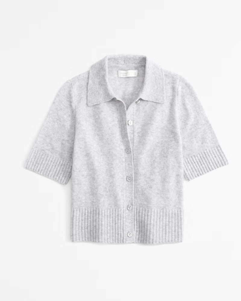 Short-Sleeve Polo Cardigan | Abercrombie & Fitch (US)