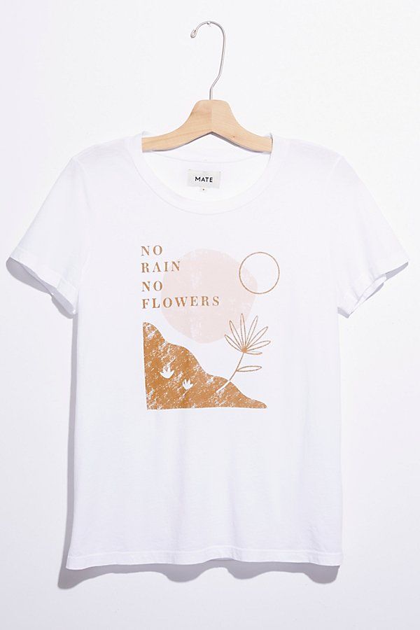 No Rain No Flowers Tee by MATE The Label at Free People, White, M | Free People (Global - UK&FR Excluded)