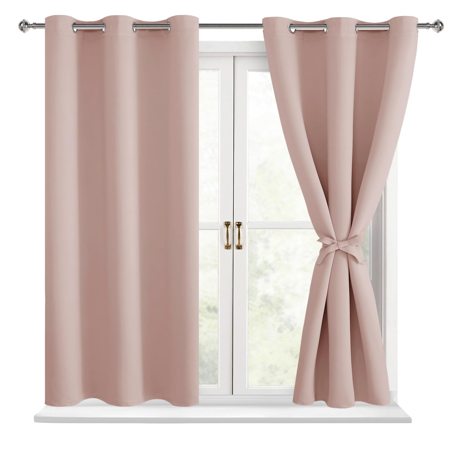 Hiasan Short Blackout Curtains for Bedroom - Thermal Insulated Light Blocking Window Curtains for... | Amazon (US)