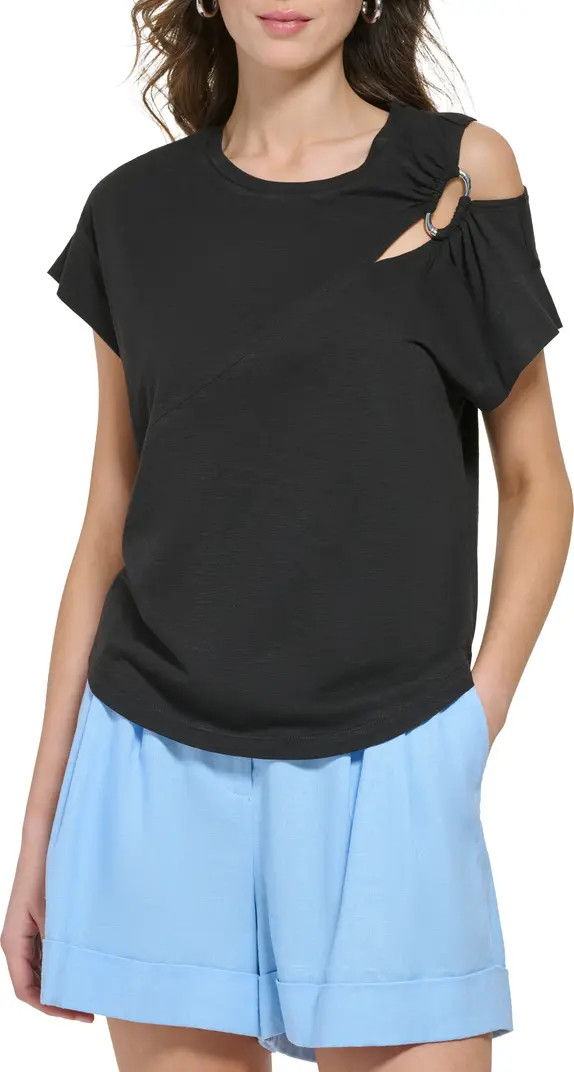 DKNY Shoulder Cutout Jersey Top | Nordstrom | Nordstrom