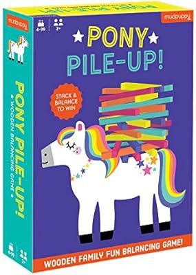 Mudpuppy Pony Pile-Up Game – Fun Children’s Games for Ages 4-10, Includes a Wooden Pony, 40 W... | Amazon (US)