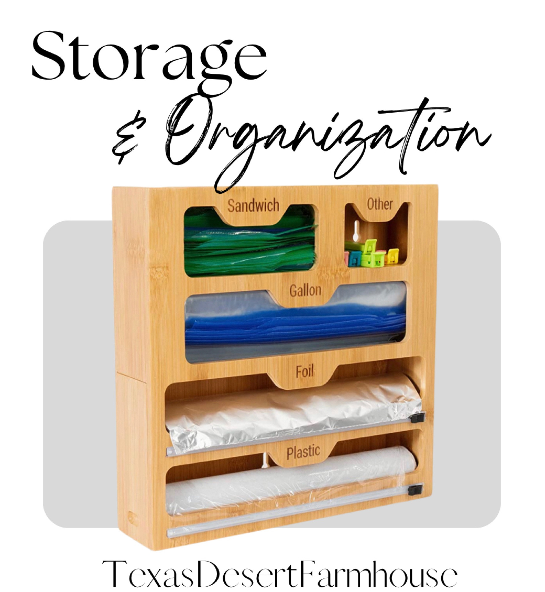 Storage & Organization

#ziplock #baggiestorage #ziplockcutterstorage #ziplockcutter #organization #storage #storageandorganization #homedecor #weddinggift #home #house #springcleaning

5 in 1 Ziplock Bag Organizer for Drawer - Easy to Use Plastic & Aluminum Foil Wrap Dispenser With Cutter Made of Premium Quality Solid Bamboo - Compatible for Gallon, Quart, Sandwich & Snack Size

#LTKFind #LTKunder50 #LTKhome