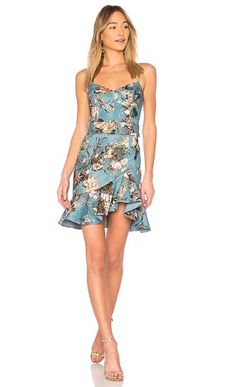 NICHOLAS Arielle Floral Frill Mini Dress in Arielle Floral | Revolve Clothing