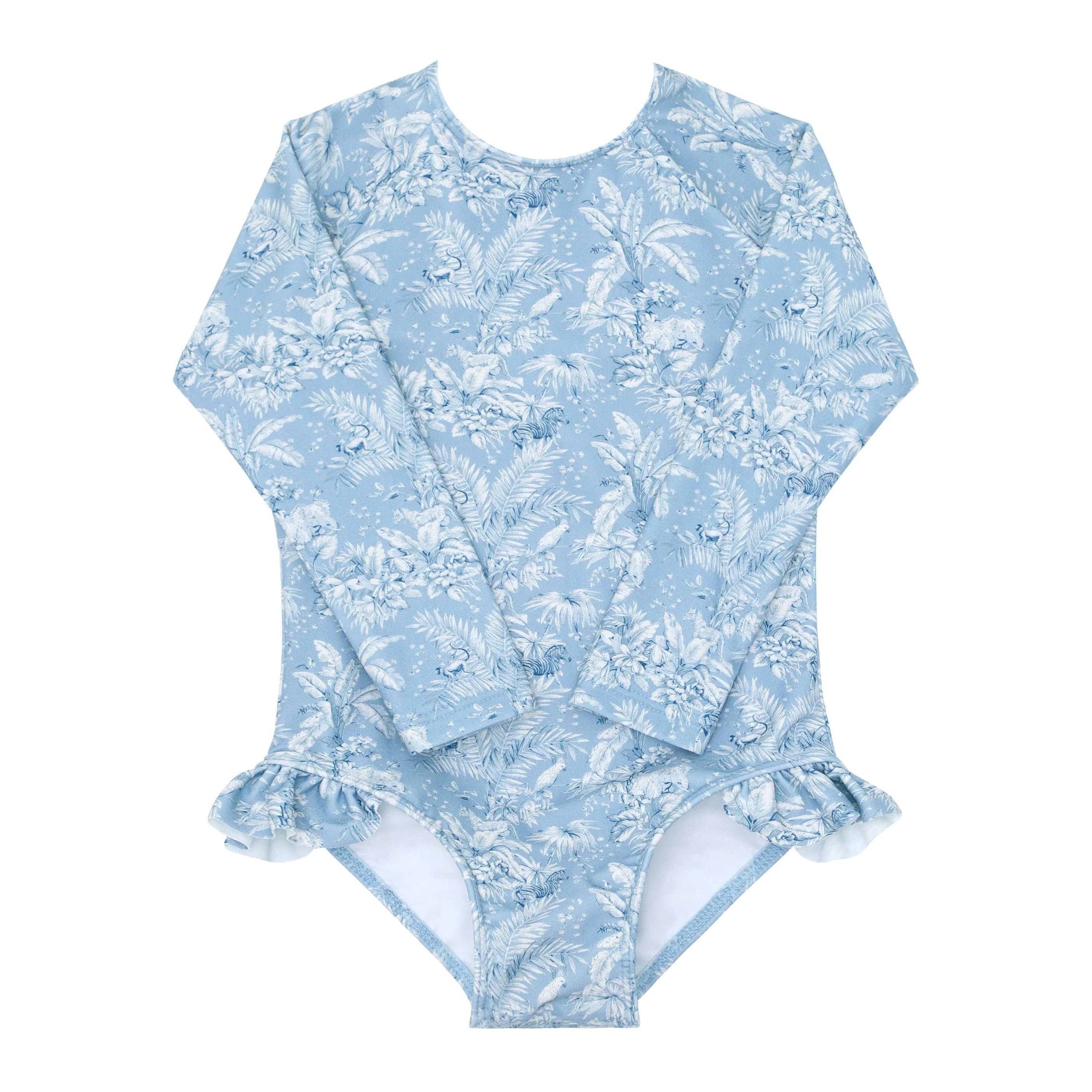 minnow x tuckernuck girls blue toile rashguard one piece | minnow