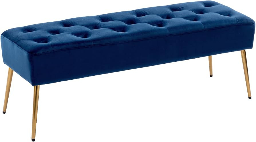 DUHOME Button-Tufted Ottoman Bench, Upholstered Bedroom Benches Velvet Footrest Stool Dining Benc... | Amazon (US)