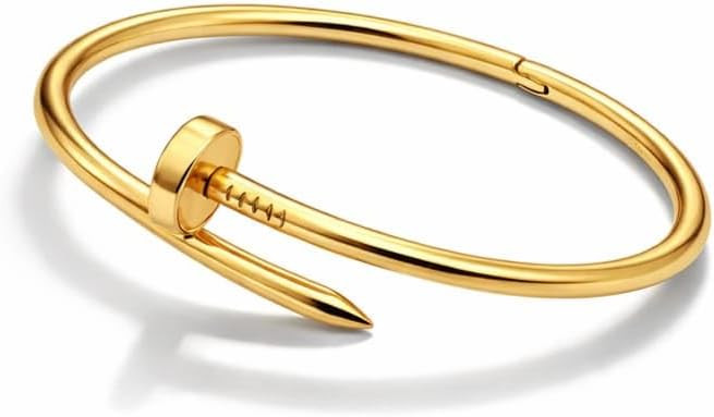 Nail Cuff Bracelet for Women & Men Elegant CZ-Studded Open Design, Stylish Gold Jewelry Gift for ... | Amazon (US)