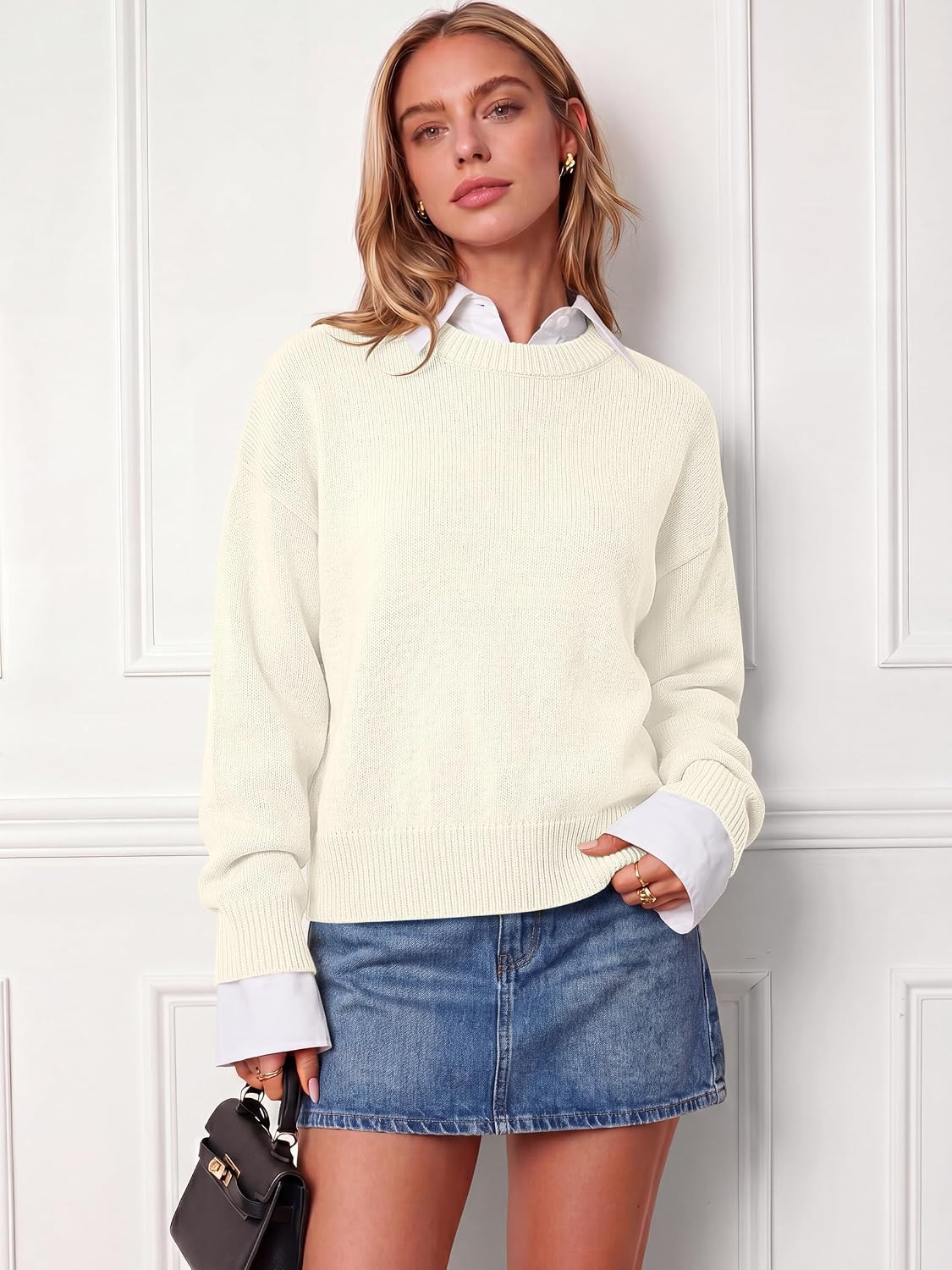 ANRABESS Sweaters for Women Fall Oversized Wool Blend Pullover | Amazon (US)