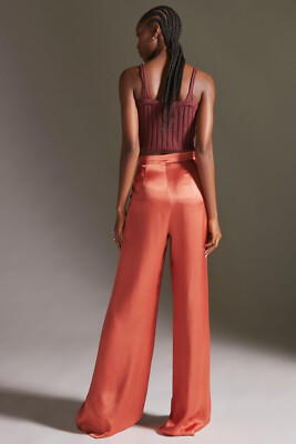 NWT Anthropologie Corey Lynn Calter L Petra Trousers Wide Leg Pants Orange | eBay US