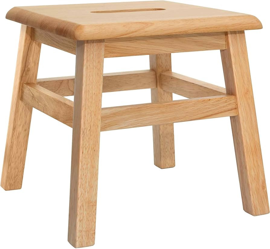 eHemco Solid Hardwood Step Stool for Adults and Kids, 12.25 Inches, Natural, Fully Assembled | Amazon (US)