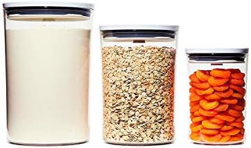 OXO Good Grips Round POP 2.0 - 3 Piece Graduated Set (1.5, 3.3, 5.2 qt included), White | Amazon (US)