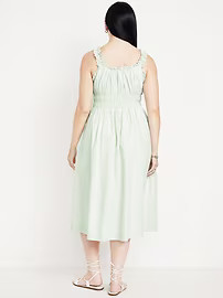 Waist-Defined Ruffled Midi Dress | Old Navy (US)