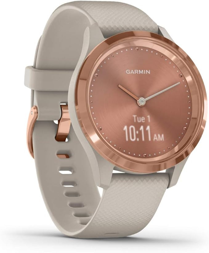 Garmin vívomove 3S, Hybrid Smartwatch with Real Watch Hands and Hidden Touchscreen Display, Rose... | Amazon (US)