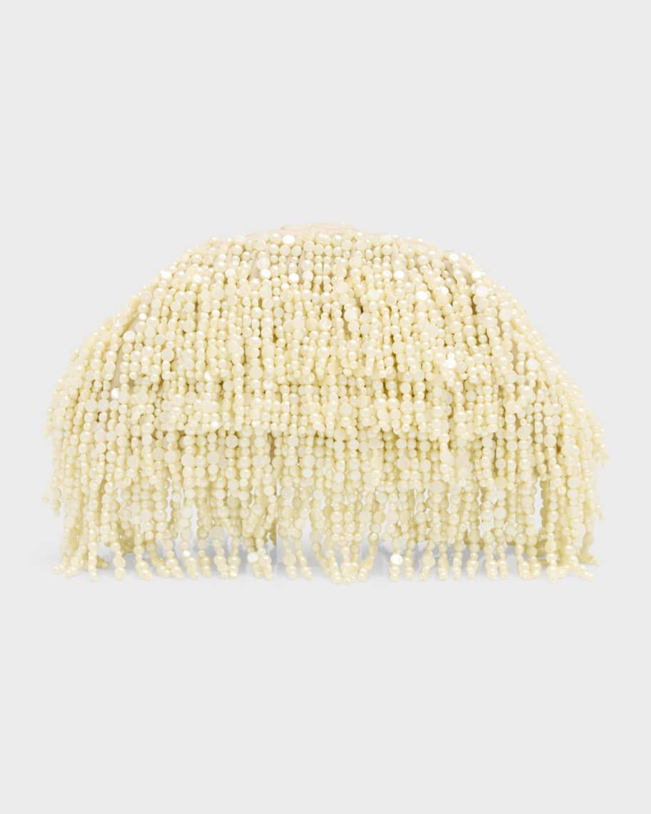 Cult Gaia Jaala Nano Beaded Fringe Clutch Bag | Neiman Marcus