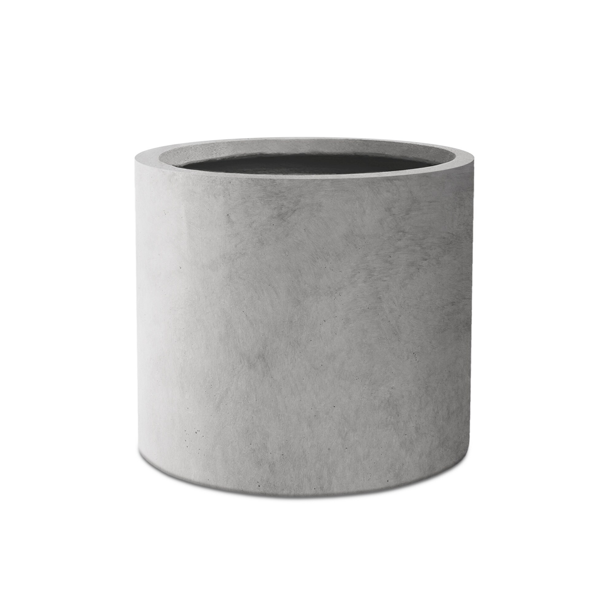 PLANTARA Round 12.6-in W Large Gray Concrete Contemporary/Modern Indoor/Outdoor Planter With Drainage Holes | PA119B-8021 | Lowe's