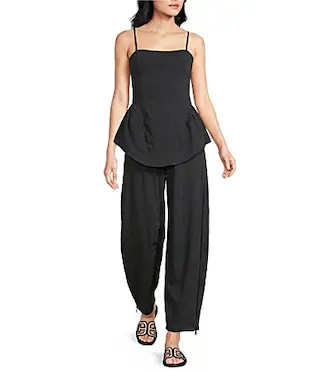 FP Movement Stay With It Square Neck Sleeveless Tank and Wide Leg Pant Two-Piece Set -  XS | Dillard's