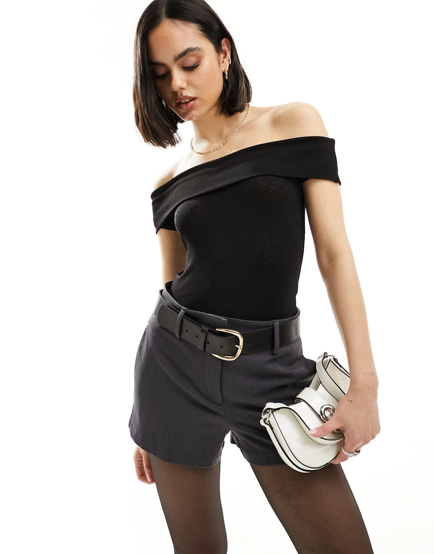 Cotton On off shoulder fitted top in black | ASOS (Global)