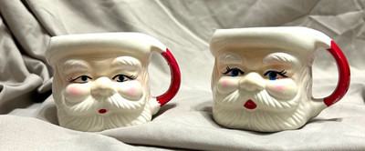 Vintage Santa Claus Tiny Mug Made in Japan Collectible 3" Painted Face Set of 2 | eBay US