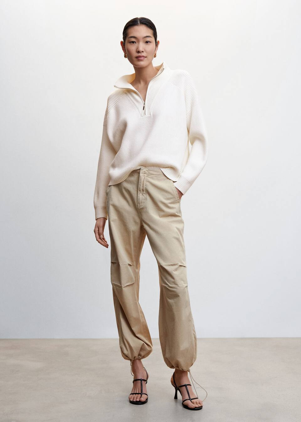 High neck sweater with zip -  Women | Mango USA | MANGO (US)