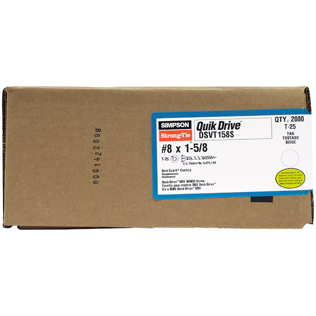 QUIK DRIVE BY SIMPSON STRONG TIE #8 x 1-5/8-in Wood to wood Deck Screws ( 2000 -Per Box ) | Lowe's