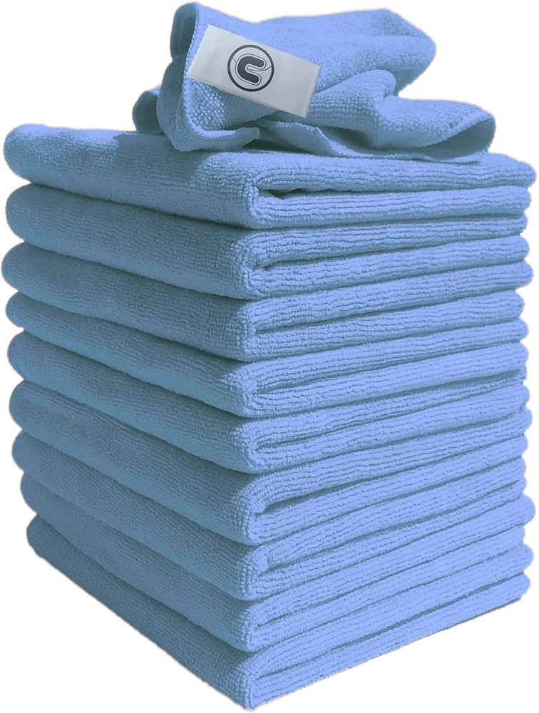 DCS Microfibre Cleaning Cloth, Blue, Pack of 10, Large Size: 40x40cm. Super Soft Premium Streak F... | Amazon (UK)
