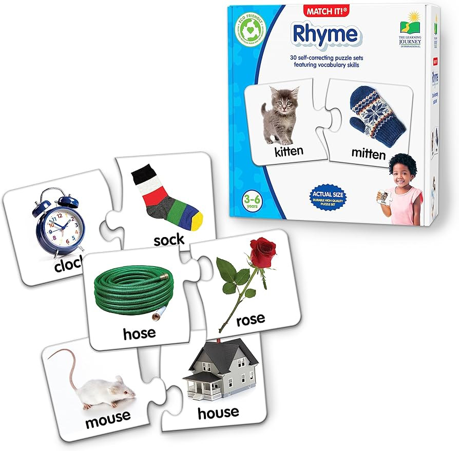 Learning Journey International Match It! - Rhyme - 30 Self-Correcting Rhyming Words with Matching... | Amazon (US)