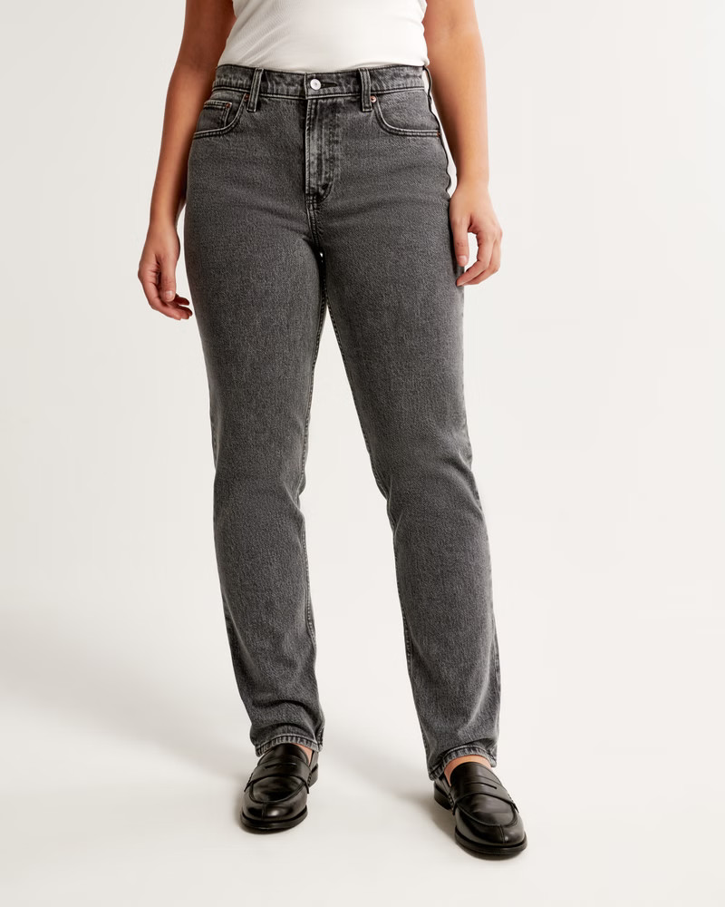 Curve Love Mid Rise 90s Straight Jean | Abercrombie & Fitch (US)